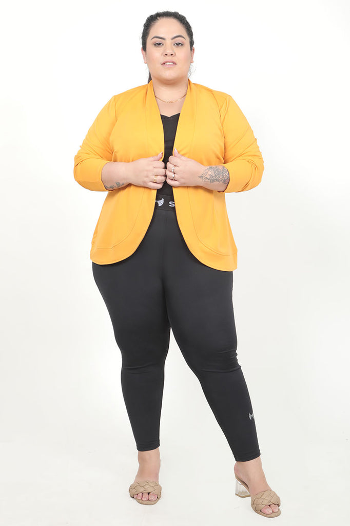 Women's Mustard Plus Size Loose Jacket – CurveGirl