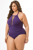 Violet One Piece with Mesh