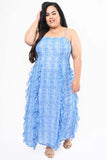 Gorgeous Blue Printed Long Dress