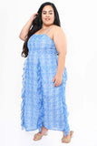 Gorgeous Blue Printed Long Dress
