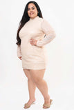 Women's Plus Size Sand Sequence Detailing Party Wear Dress