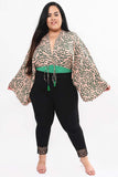 Women's Plus Size Baggy Style Contrasted Printed Body Suit
