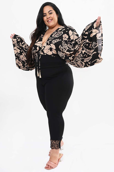 Women's Plus Size Baggy Style Printed Body Suit