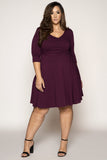 Fit and Flat Wine Jersey Dress