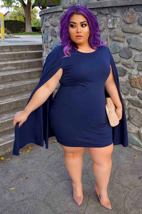 YOURS Curve Plus Size Black & Purple Glitter Frill Sleeve Tunic Dress