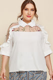 Women's Chic White Embroidered Shirt *Size Up*