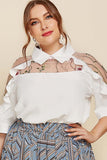 Women's Chic White Embroidered Shirt *Size Up*