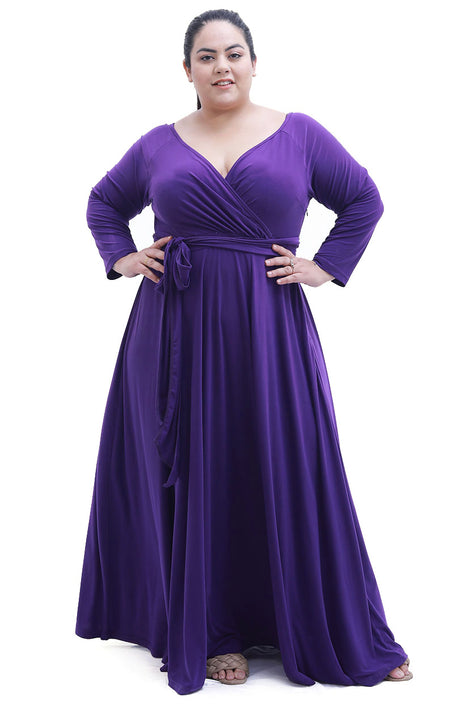 Women's Beautiful Purple Stretchable THL Dress