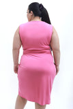 Women's Wrap Style Pink Flexible THL Dress