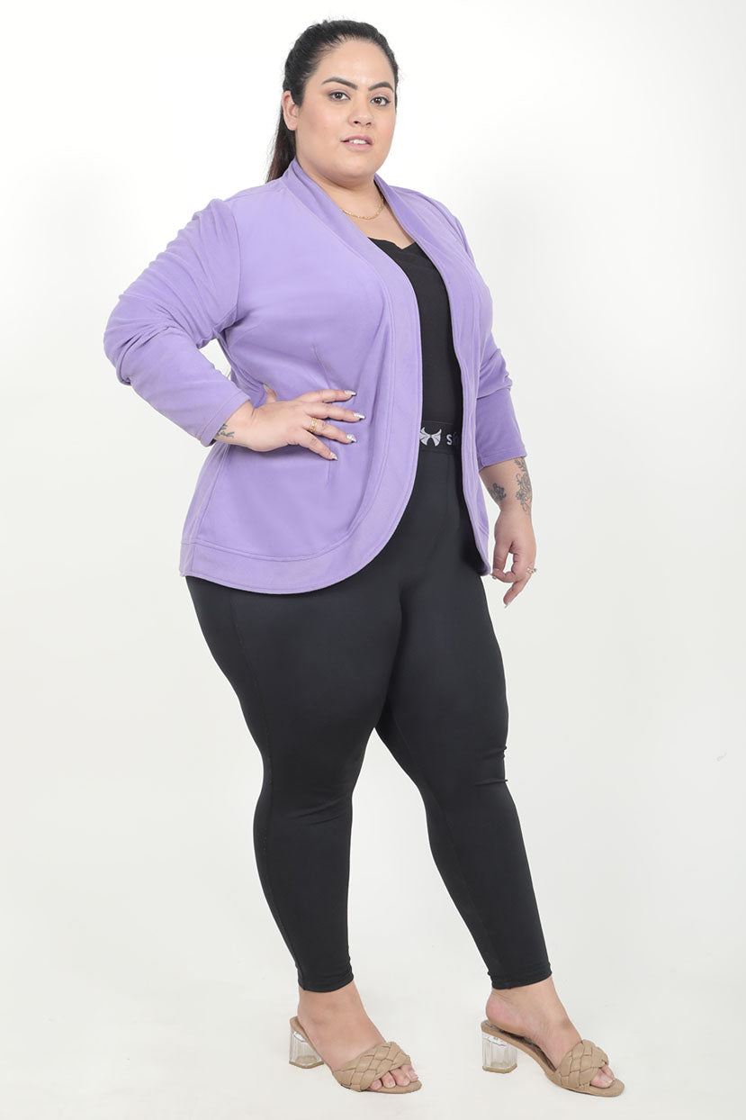 Women's Lavender Plus Size Loose Jacket