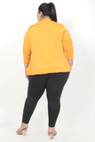 Women's Mustard Plus Size Loose Jacket