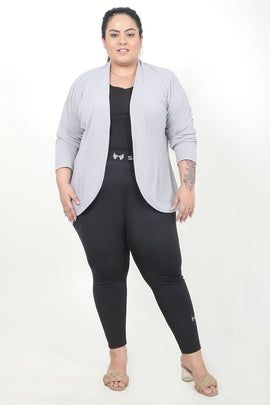 Women's Grey Plus Size Loose Jacket