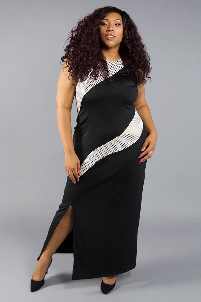 Sleeveless Body Shaper Dress with Sequins – CurveGirl
