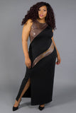 Sleeveless Body Shaper Dress with Sequins Inserts