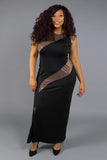 Sleeveless Body Shaper Dress with Sequins Inserts