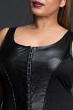 Sleeveless Bodycon with faux Leather Details
