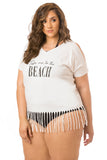 Take Me To The Beach Fringe Cover Up White