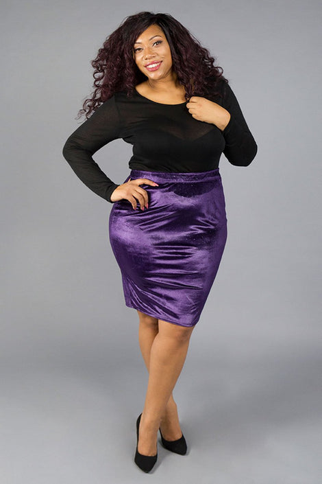 Velvet Shimmer Purple Skirt