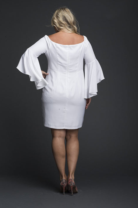 Short Dress with Flairy Trumpet sleeves